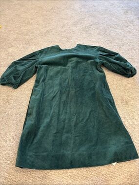 ANN MASHBURN Women's Corduroy Ribbed Dress Size S In Green
